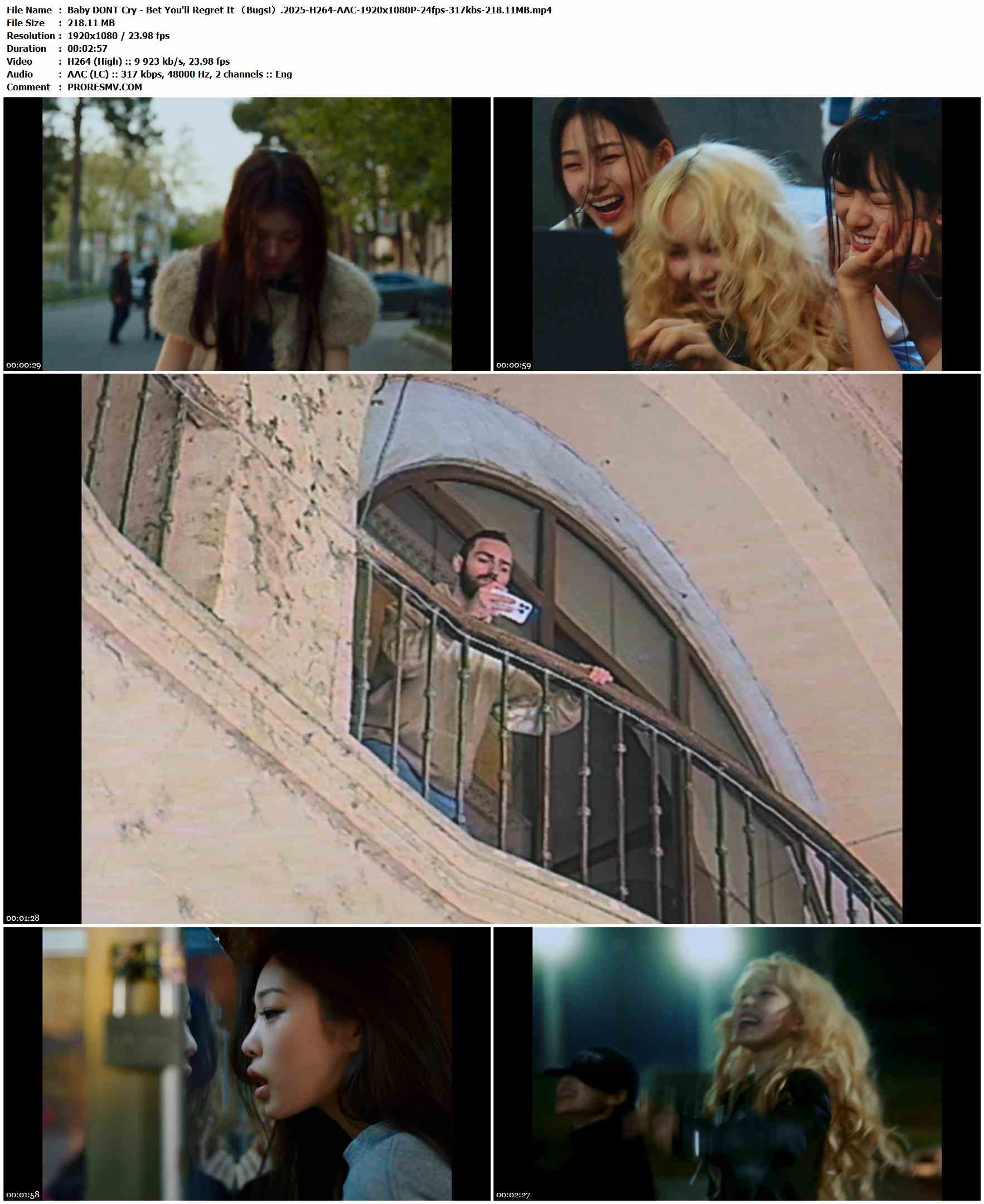 Baby DONT Cry - Bet You'll Regret It （Bugs!）.2025-H264-AAC-1920x1080P-24fps-317kbs-218.11MB官方MV_高清MV